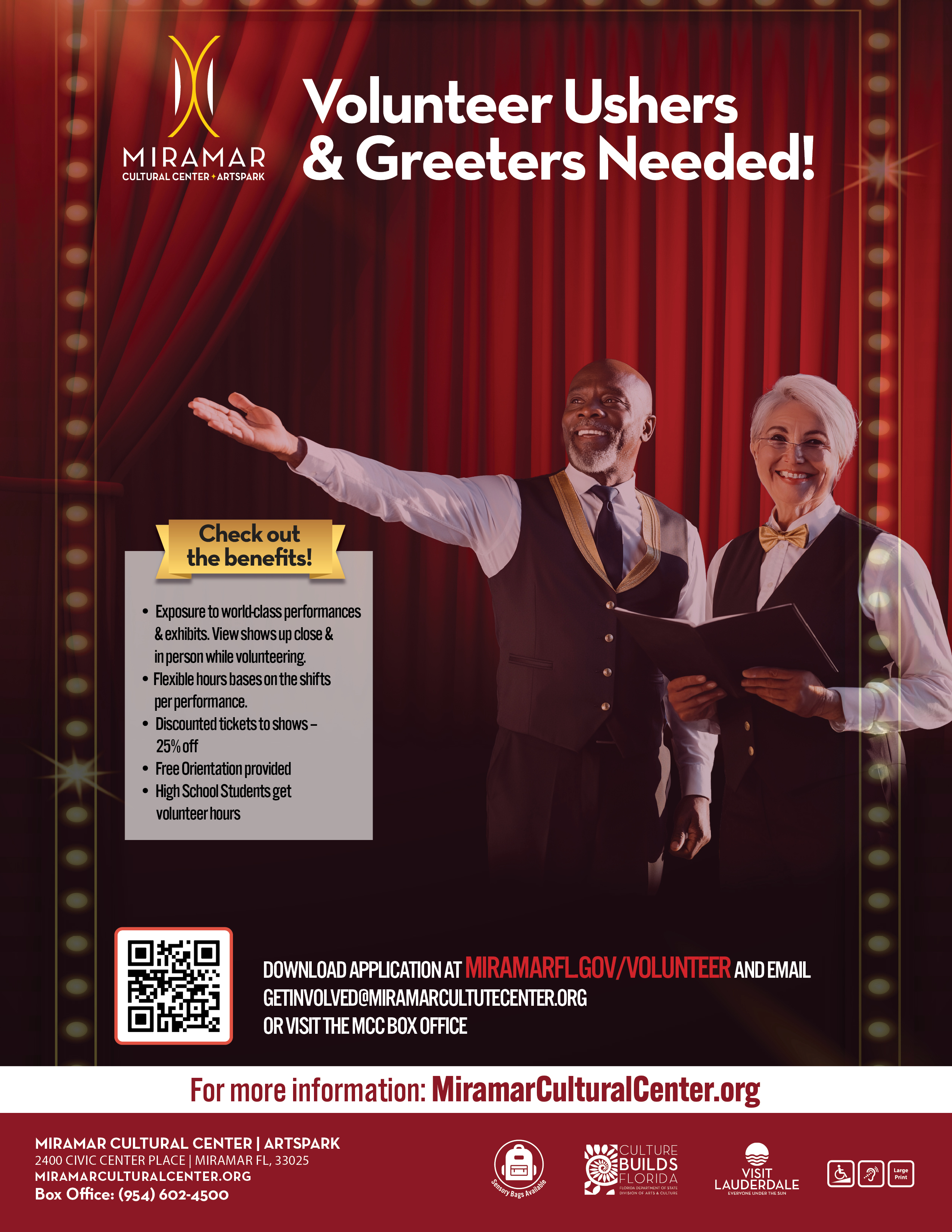 Flyer- volunteer ushers & greeters needed, MCC